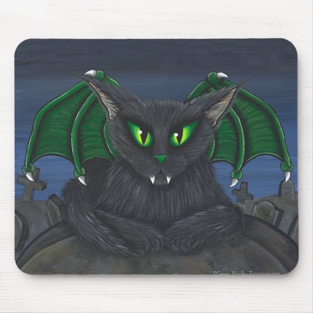 Bela Vampire Cat Gothic Fantasy Art Mousepad (Front)