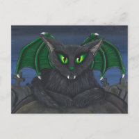 Bela Vampire Cat Gothic Fantasy Art Postcard