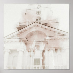 Belarus Беларусь Холст Minsk Architecture Sketch Poster