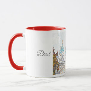 Belarus Беларусь Brest Cityscape Sketch Mug Cup
