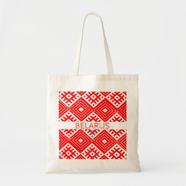 Belarus Беларусь Folk Pattern Tote Bag (Front)
