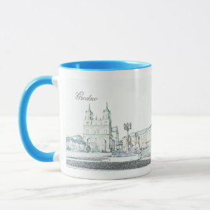Belarus Беларусь Grodno Hrodna Sketch Mug Cup