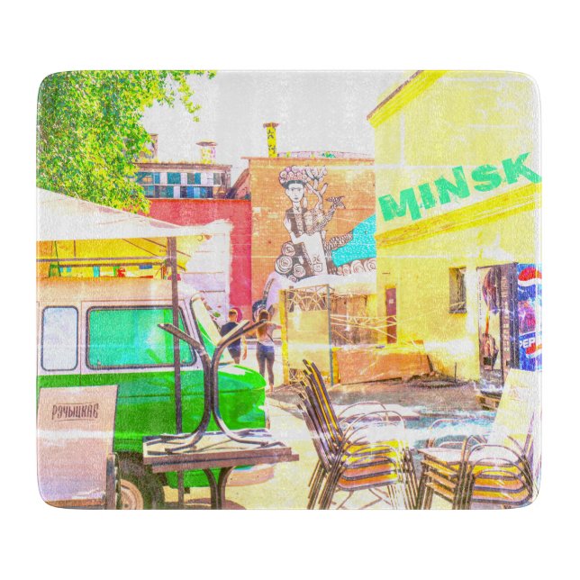 Belarus Беларусь Minsk Минск Architecture Graffiti Cutting Board (Front)