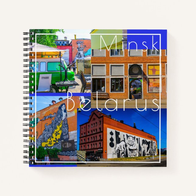 Belarus Беларусь Minsk Минск Architecture Graffiti Notebook (Front)