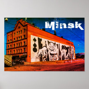 Belarus Беларусь Minsk Минск Architecture Graffiti Poster
