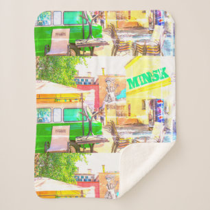 Belarus Беларусь Minsk Минск Architecture Graffiti Sherpa Blanket