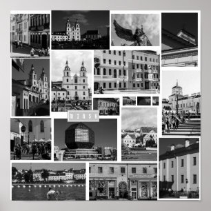 Belarus Беларусь Minsk Минск City Architecture Poster