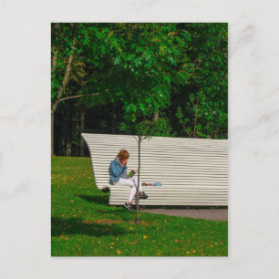 Belarus Беларусь Minsk Минск Park Bench Nature Postcard