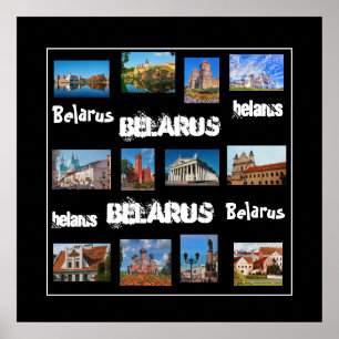 Belarus Беларусь Minsk Grodno Brest Pinsk Poster