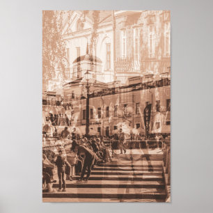 Belarus Беларусь Minsk Street Architecture Collage Poster