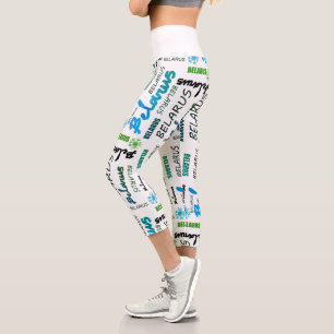 Belarus Беларусь National Corn Flower Leggings