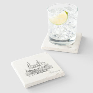 Belarus Беларусь Vitebsk Architecture Sketch Stone Coaster