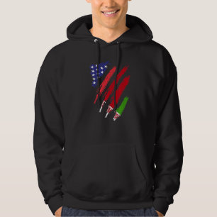 Belarus American Grown Flag USA Patriot Heritage M Hoodie