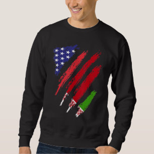 Belarus American Grown Flag USA Patriot Heritage M Sweatshirt