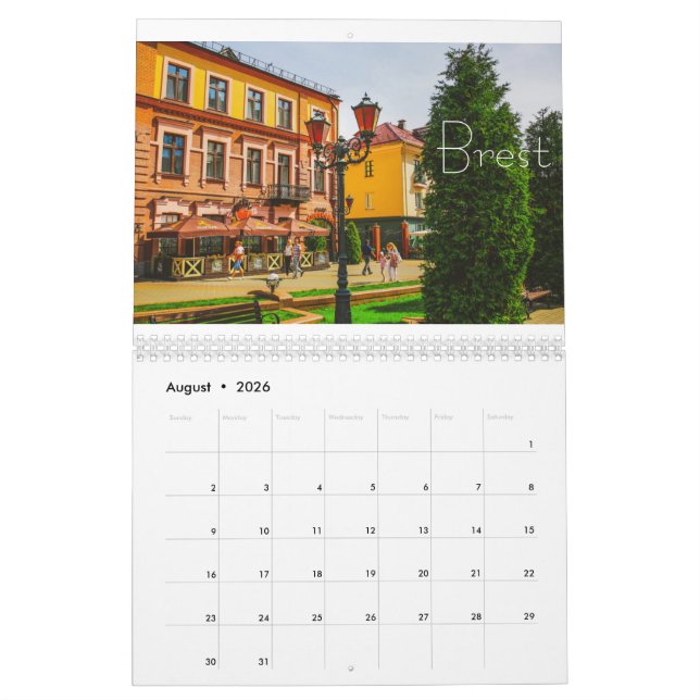 Belarus Architecture Landscape Minsk Brest Calendar (Aug 2026)