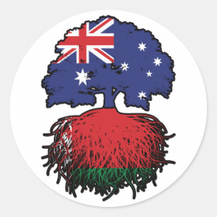 Belarus Belarusian Australian Australia Tree Roots Classic Round Sticker