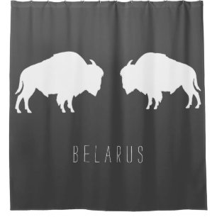 Belarus Belarusian Bison Зубр Беларусь Minimalism Shower Curtain