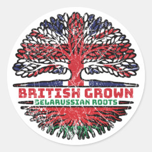 Belarus Belarusian British Uk United Kingdom Flag Classic Round Sticker
