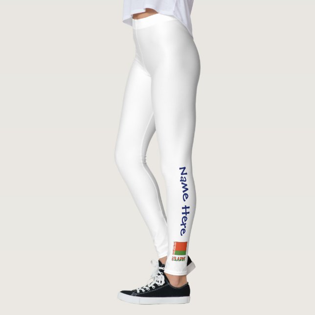 Belarus Belarusian Flag Personalised  Leggings (Left)