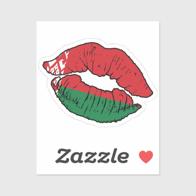 Belarus Belrussian Lipstick Love Flag (Sheet)