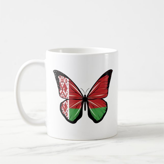 Belarus Butterfly Flag Coffee Mug (Left)