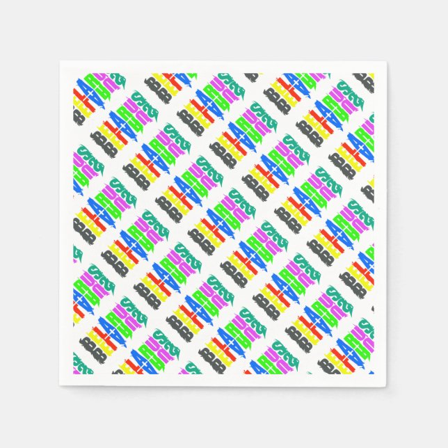 Belarus Colourful Happy Letters Napkin (Front)