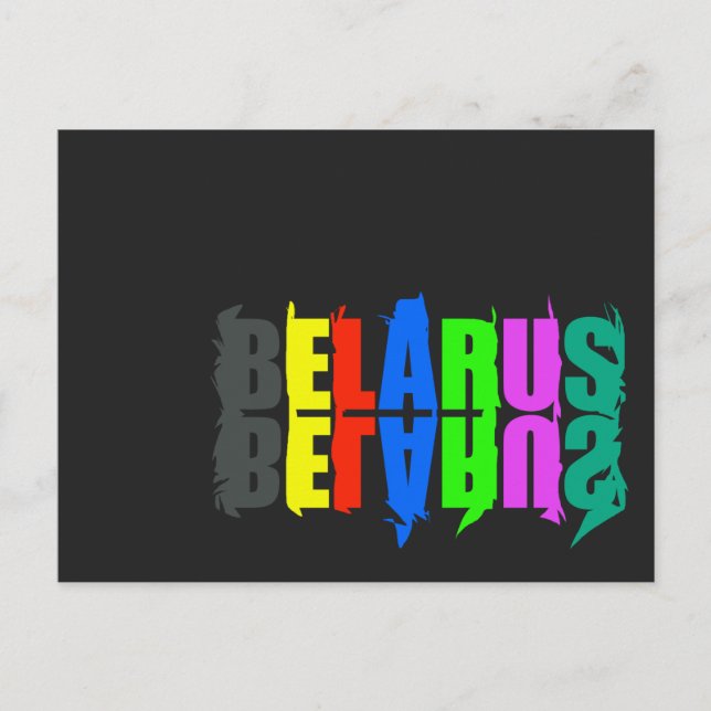 Belarus Colourful Happy Letters Postcard (Front)