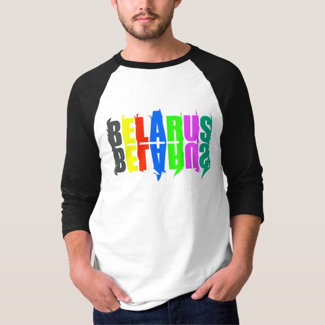Belarus Colourful Happy Letters T-Shirt (Front)