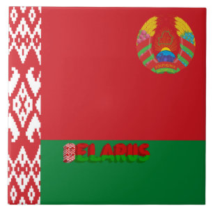 Belarus flag ceramic tile