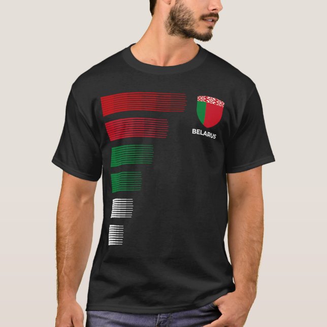 Belarus Flag Emblem Patriotic Belarusian National  T-Shirt (Front)