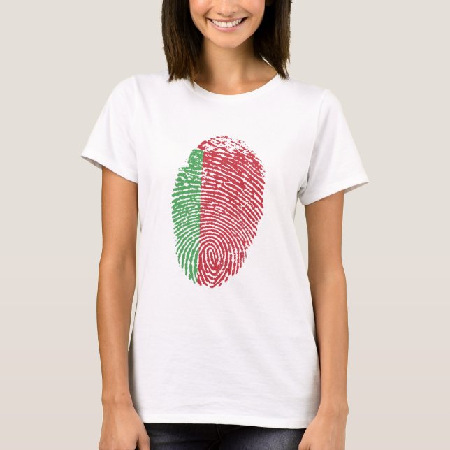 Belarus Flag Fingerprint Country Pride T-Shirt (Front)