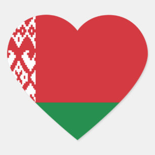 Belarus Flag Heart Sticker