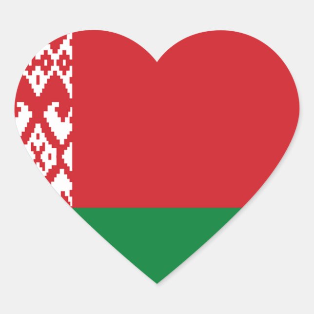 Belarus Flag Heart Sticker (Front)