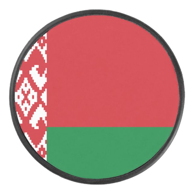 Belarus Flag Hockey Puck (Front)