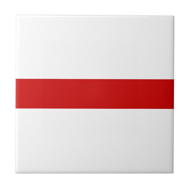 Belarus Flag (Red and White) Ceramic Tile (Front)
