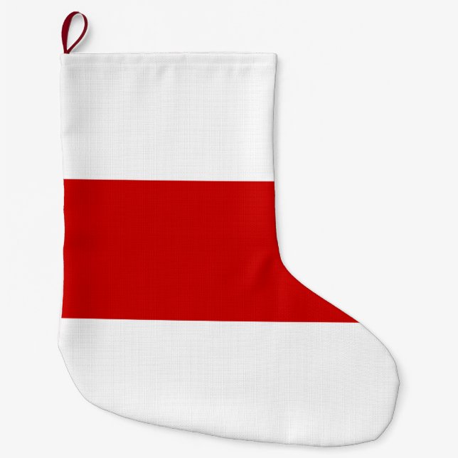 Belarus Flag (Red and White) Large Christmas Stocking (Front)