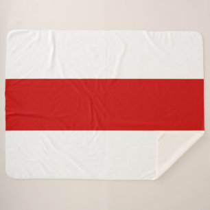 Belarus Flag (Red and White) Sherpa Blanket