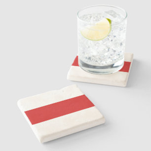 Belarus Flag (Red and White) Stone Coaster
