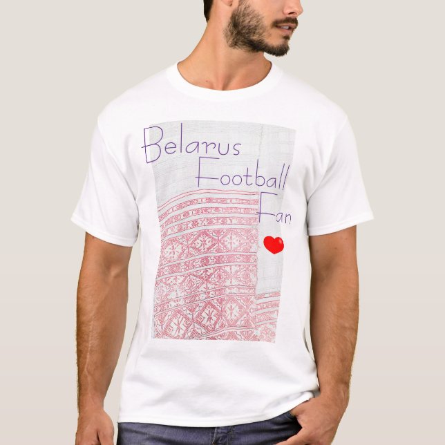 Belarus Football Fan Folk Pattern T-Shirt Top (Front)