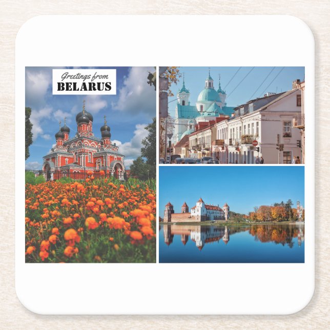 Belarus Greetings Nature Architecture Coaster (Front)