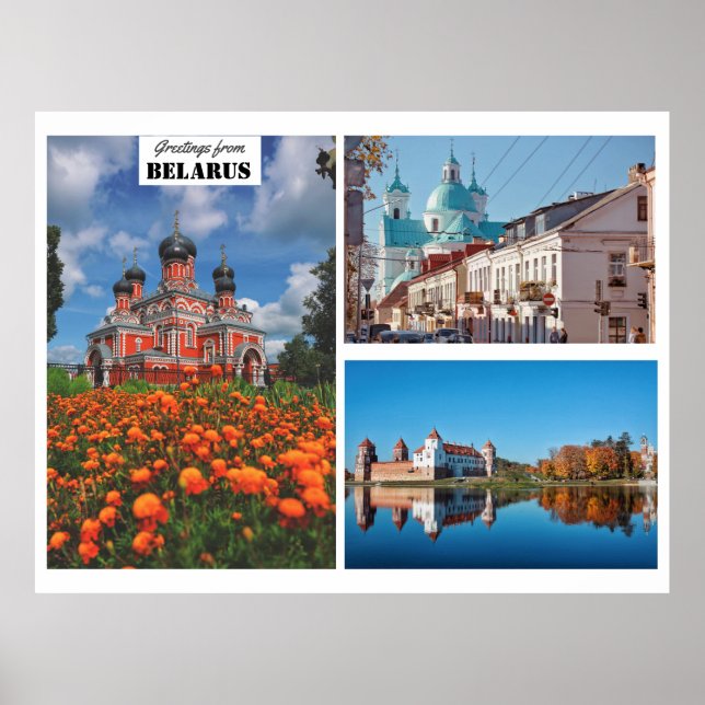 Belarus Greetings Nature Architecture Poster (Front)