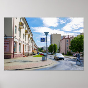 Belarus Grodno City Cityscape Architecture People Poster