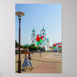 Belarus Grodno Cityscape City Architecture Poster