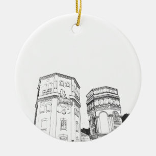 Belarus Grodno Water Towers Ceramic Ornament