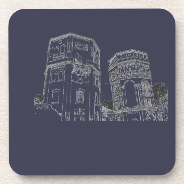 Belarus Grodno Water Towers Coaster (Front)