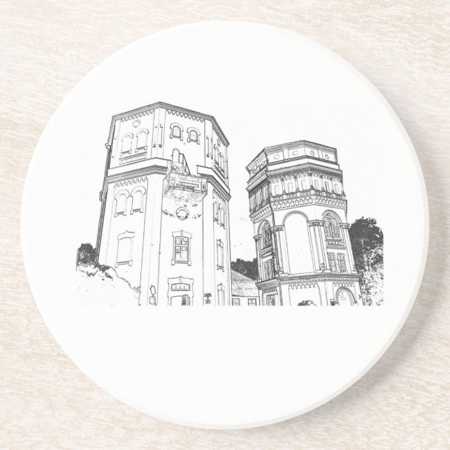 Belarus Grodno Water Towers Coaster (Front)