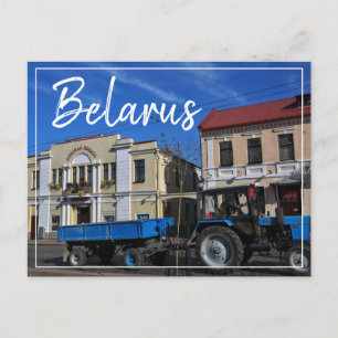 Belarus Hrodna Architecture Tractor Postcard