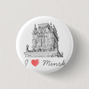 Belarus I Love Minsk City Gates Architecture 3 Cm Round Badge