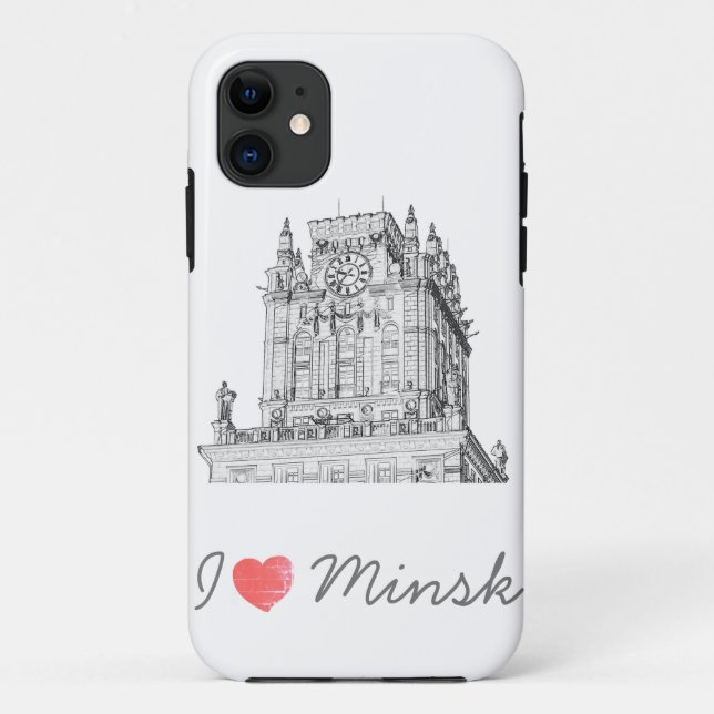 Belarus I Love Minsk City Gates Architecture Case-Mate iPhone Case (Back)