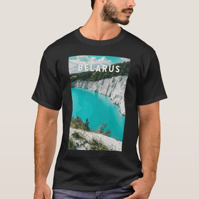 Belarus Illustration Travel Art Vintage T-Shirt (Front)
